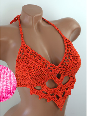 The Chunky Knit Stunner: Enchanting Tri-Jab - Топ В'язаний Гачком