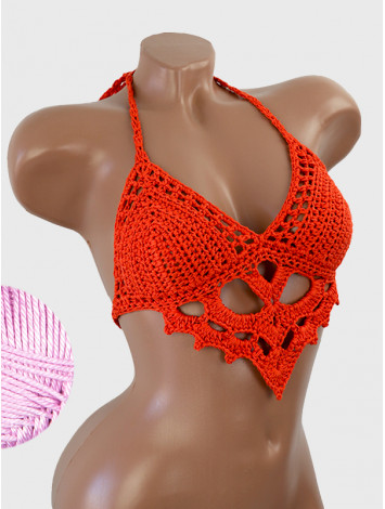 The Chunky Knit Stunner: Enchanting Tri-Jab - Топ В'язаний Гачком