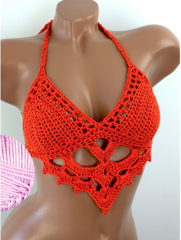 The Chunky Knit Stunner: Enchanting Tri-Jab - Топ В'язаний Гачком