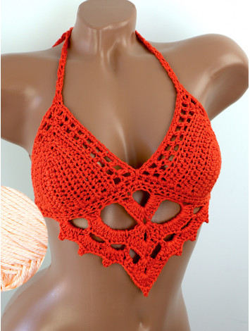 The Chunky Knit Stunner: Enchanting Tri-Jab - Топ В'язаний Гачком