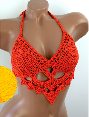 The Chunky Knit Stunner: Enchanting Tri-Jab - Топ В'язаний Гачком