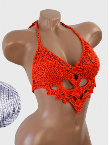 The Chunky Knit Stunner: Enchanting Tri-Jab - Топ В'язаний Гачком