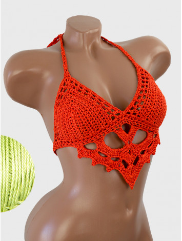 The Chunky Knit Stunner: Enchanting Tri-Jab - Топ В'язаний Гачком