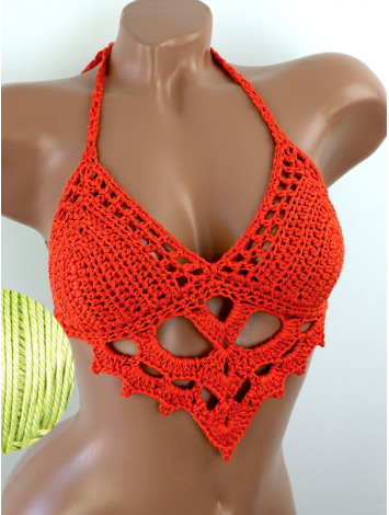 The Chunky Knit Stunner: Enchanting Tri-Jab - Топ В'язаний Гачком