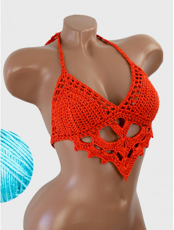 The Chunky Knit Stunner: Enchanting Tri-Jab - Топ В'язаний Гачком