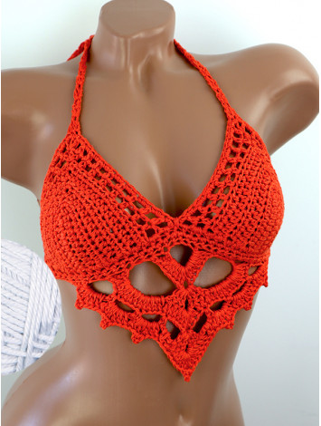 The Chunky Knit Stunner: Enchanting Tri-Jab - Топ В'язаний Гачком