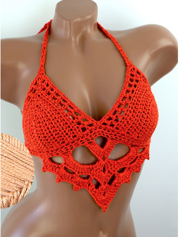 The Chunky Knit Stunner: Enchanting Tri-Jab - Топ В'язаний Гачком