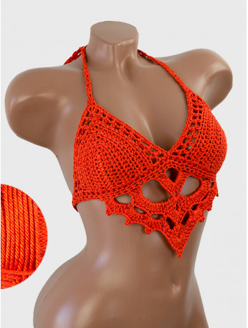 The Chunky Knit Stunner: Enchanting Tri-Jab - Топ В'язаний Гачком