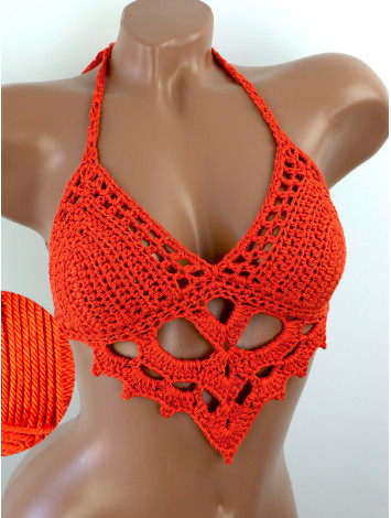 The Chunky Knit Stunner: Enchanting Tri-Jab - Топ В'язаний Гачком