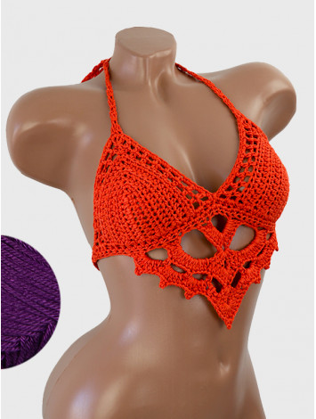 The Chunky Knit Stunner: Enchanting Tri-Jab - Топ В'язаний Гачком