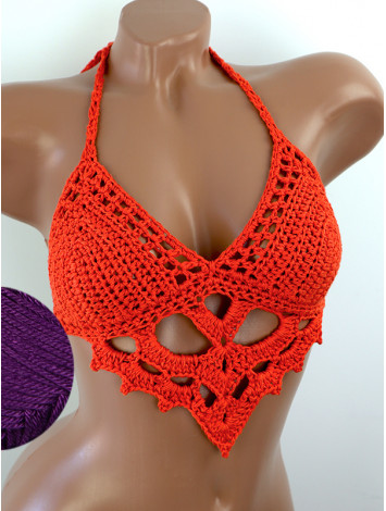 The Chunky Knit Stunner: Enchanting Tri-Jab - Топ В'язаний Гачком