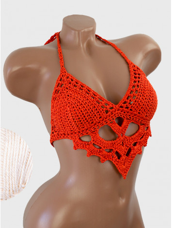 The Chunky Knit Stunner: Enchanting Tri-Jab - Топ В'язаний Гачком