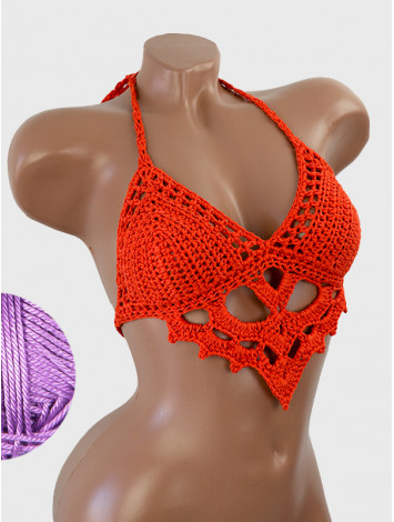 The Chunky Knit Stunner: Enchanting Tri-Jab - Топ В'язаний Гачком