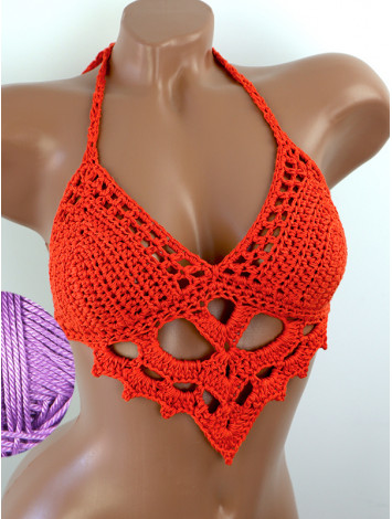 The Chunky Knit Stunner: Enchanting Tri-Jab - Топ В'язаний Гачком