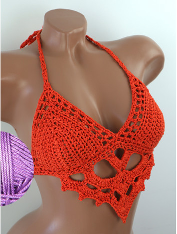 The Chunky Knit Stunner: Enchanting Tri-Jab - Топ В'язаний Гачком