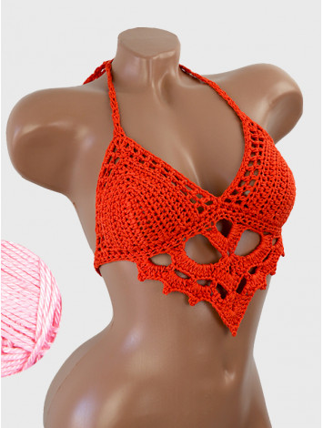 The Chunky Knit Stunner: Enchanting Tri-Jab - Топ В'язаний Гачком