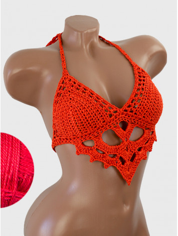 The Chunky Knit Stunner: Enchanting Tri-Jab - Топ В'язаний Гачком