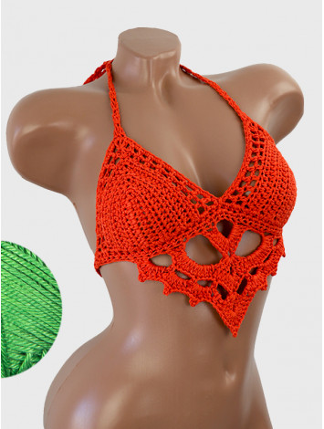 The Chunky Knit Stunner: Enchanting Tri-Jab - Топ В'язаний Гачком