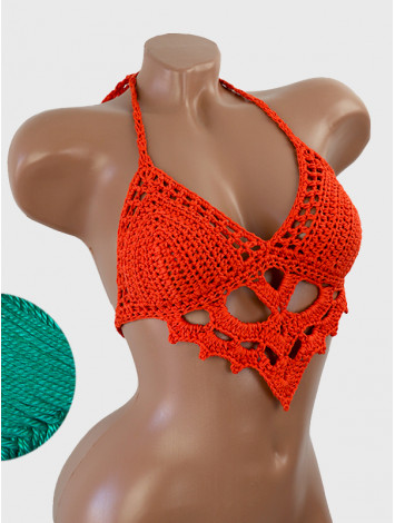 The Chunky Knit Stunner: Enchanting Tri-Jab - Топ В'язаний Гачком