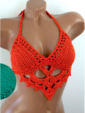 The Chunky Knit Stunner: Enchanting Tri-Jab - Топ В'язаний Гачком