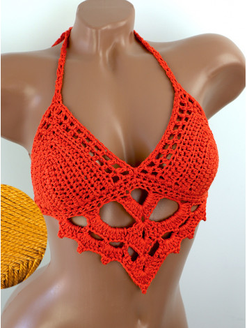 The Chunky Knit Stunner: Enchanting Tri-Jab - Топ В'язаний Гачком