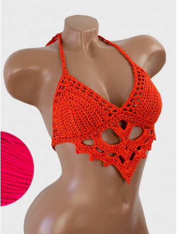 The Chunky Knit Stunner: Enchanting Tri-Jab - Топ В'язаний Гачком