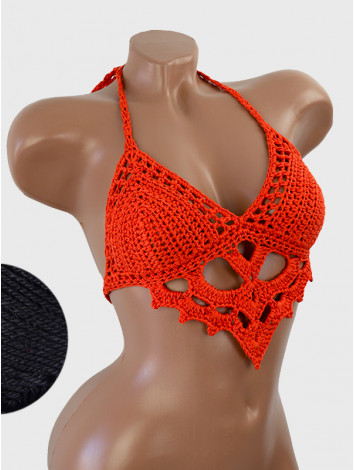 The Chunky Knit Stunner: Enchanting Tri-Jab - Топ В'язаний Гачком