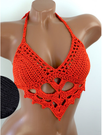 The Chunky Knit Stunner: Enchanting Tri-Jab - Топ В'язаний Гачком