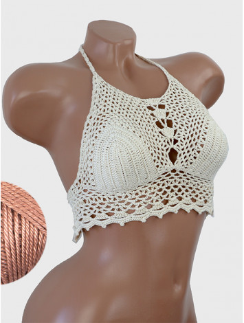 Whispering Flowers: The Tenderness of Bloom - Crochet Bikini Top