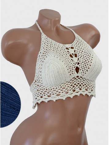 Whispering Flowers: The Tenderness of Bloom - Crochet Bikini Top