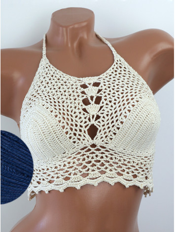 Whispering Flowers: The Tenderness of Bloom - Crochet Bikini Top