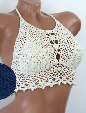 Whispering Flowers: The Tenderness of Bloom - Crochet Bikini Top