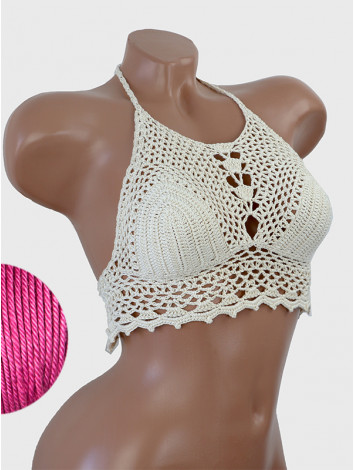 Whispering Flowers: The Tenderness of Bloom - Crochet Bikini Top