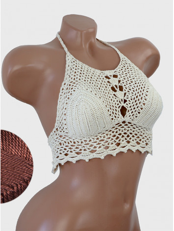 Whispering Flowers: The Tenderness of Bloom - Crochet Bikini Top