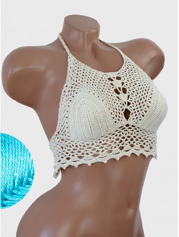 Whispering Flowers: The Tenderness of Bloom - Crochet Bikini Top