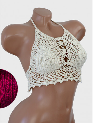 Whispering Flowers: The Tenderness of Bloom - Crochet Bikini Top