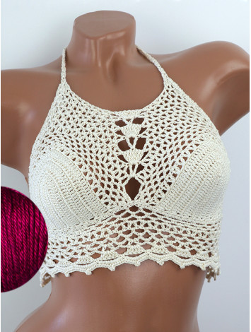 Whispering Flowers: The Tenderness of Bloom - Crochet Bikini Top