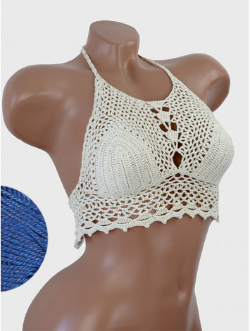 Whispering Flowers: The Tenderness of Bloom - Crochet Bikini Top