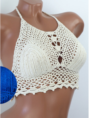 Whispering Flowers: The Tenderness of Bloom - Crochet Bikini Top