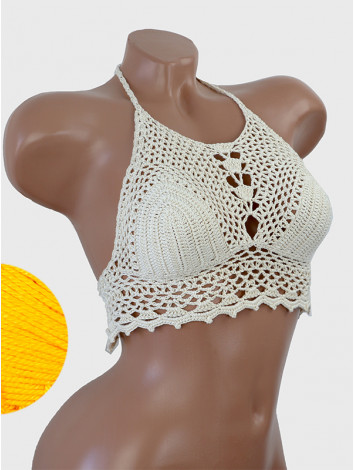 Whispering Flowers: The Tenderness of Bloom - Crochet Bikini Top