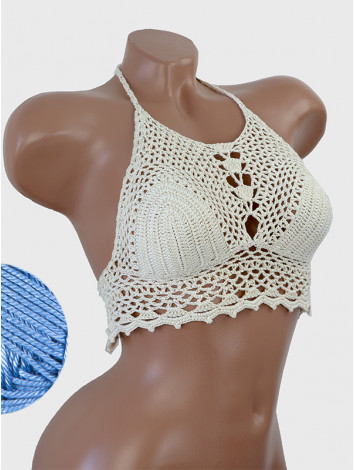 Whispering Flowers: The Tenderness of Bloom - Crochet Bikini Top