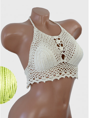 Whispering Flowers: The Tenderness of Bloom - Crochet Bikini Top