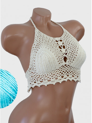 Whispering Flowers: The Tenderness of Bloom - Crochet Bikini Top