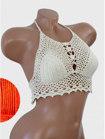 Whispering Flowers: The Tenderness of Bloom - Crochet Bikini Top