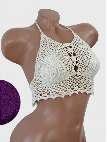 Whispering Flowers: The Tenderness of Bloom - Crochet Bikini Top