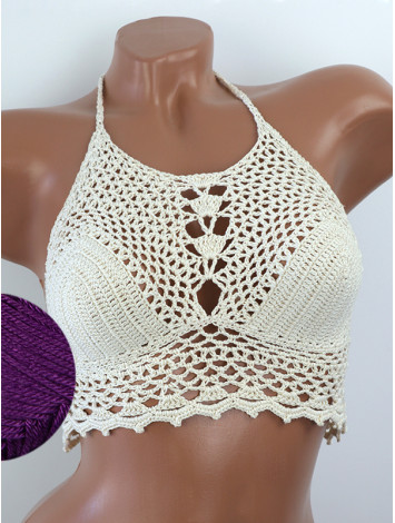 Whispering Flowers: The Tenderness of Bloom - Crochet Bikini Top