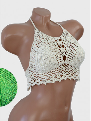 Whispering Flowers: The Tenderness of Bloom - Crochet Bikini Top