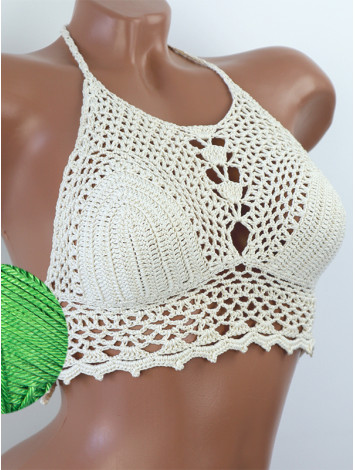 Whispering Flowers: The Tenderness of Bloom - Crochet Bikini Top