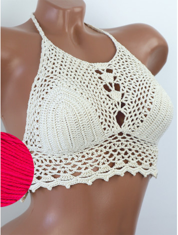 Whispering Flowers: The Tenderness of Bloom - Crochet Bikini Top