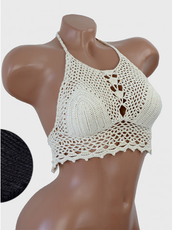 Whispering Flowers: The Tenderness of Bloom - Crochet Bikini Top